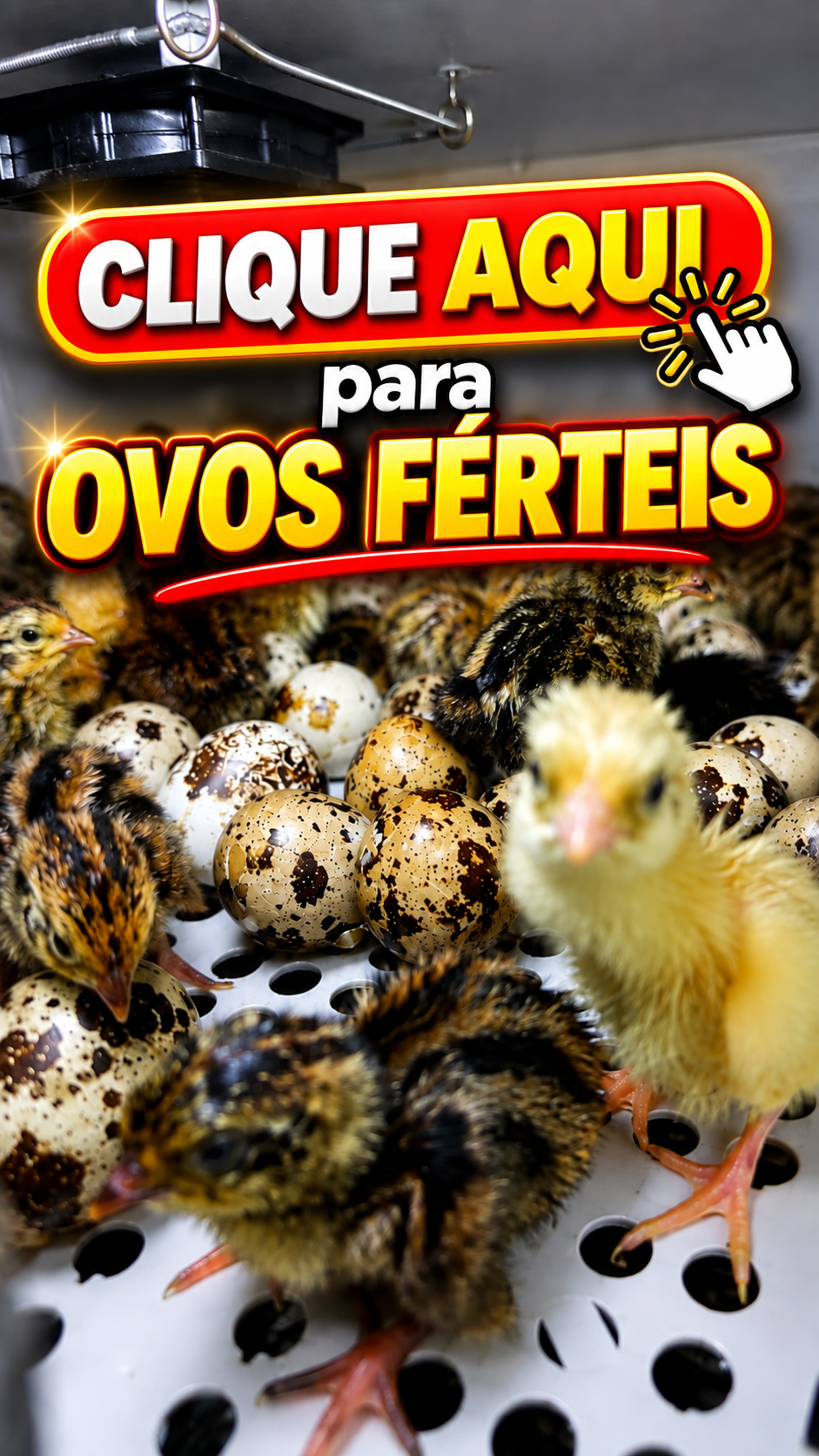 Clica nesta imagem para comprar ovos férteis de codorna gigante, codorna japônica e codorna chinesa. Para você que procura por ovos férteis ou mais conhecido como ''ovos galados'' esta no lugar certo.